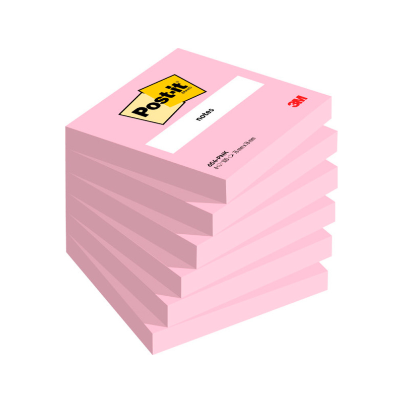Bloc de notas adhesivas quita y pon post-it 76x76 mm fucsia neon con 100 hojas