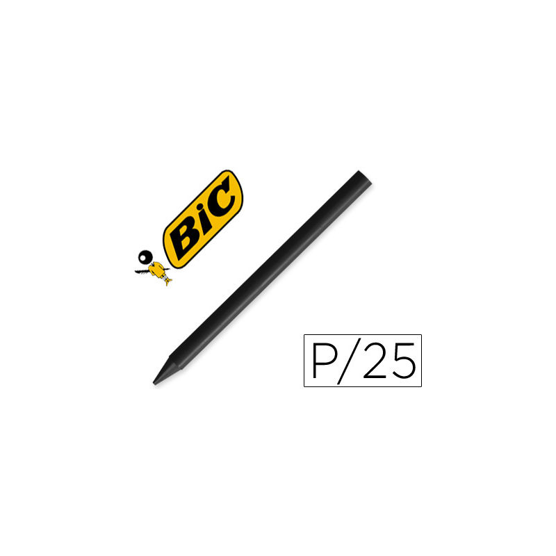 Lapices plastidecor unicolor negro-09 caja con 25 lapices
