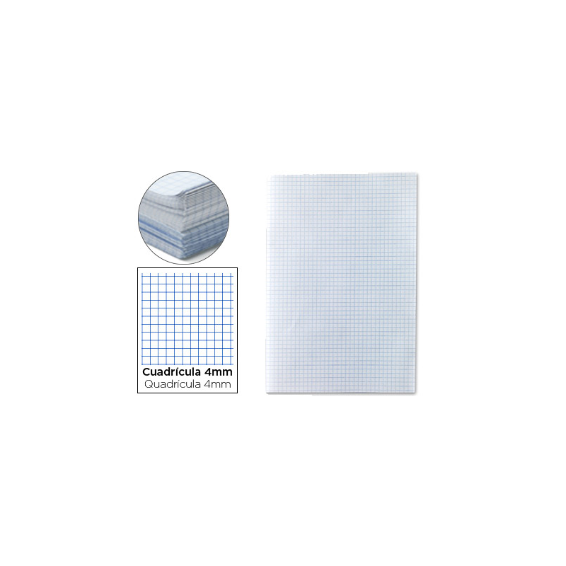 Papel florete liderpapel cuadro 4mm 60gr paquete de 250 hojas