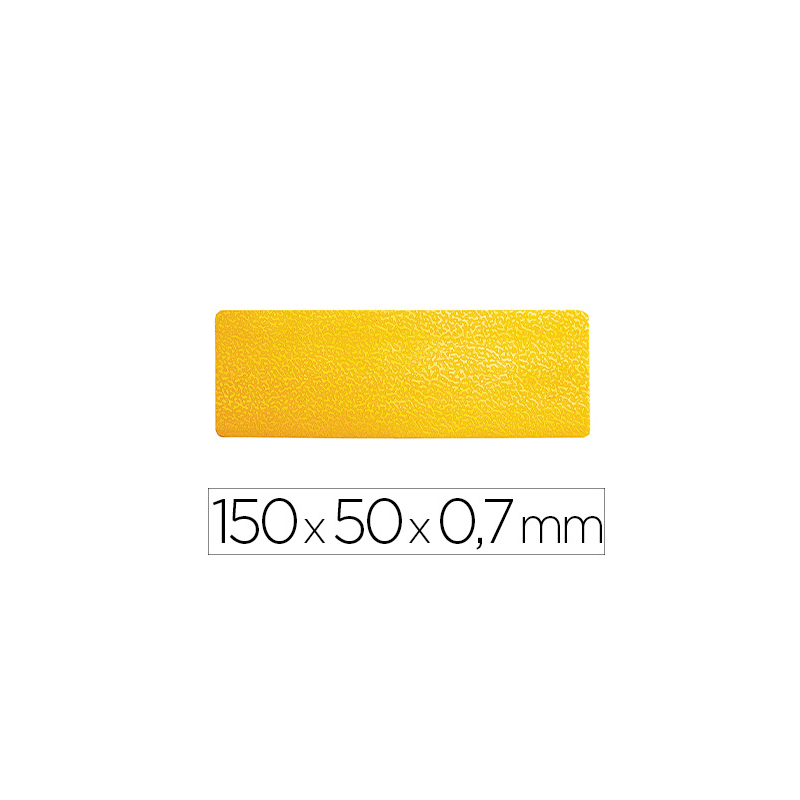 Simbolo adhesivo durable pvc forma de linea para delimitacion suelo amarillo 150x50x0,7 mm pack de 10