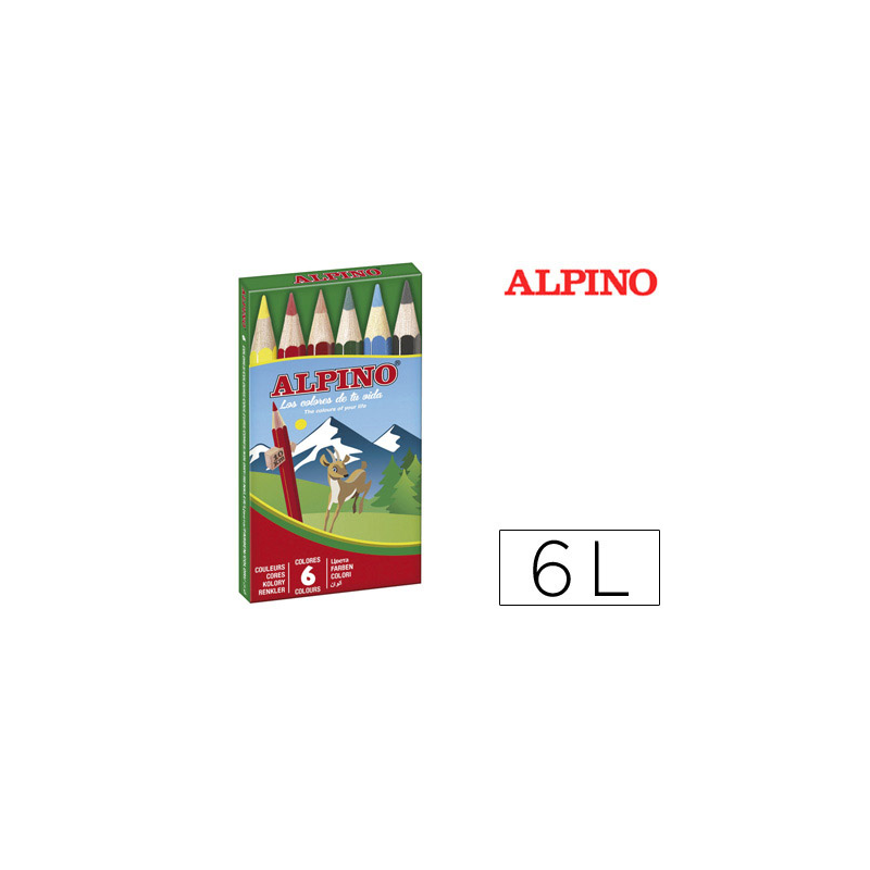 Lapices de colores alpino 651 caja de 6 colores cortos