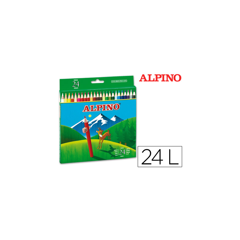 Lapices de colores alpino 658 caja de 24 colores largos