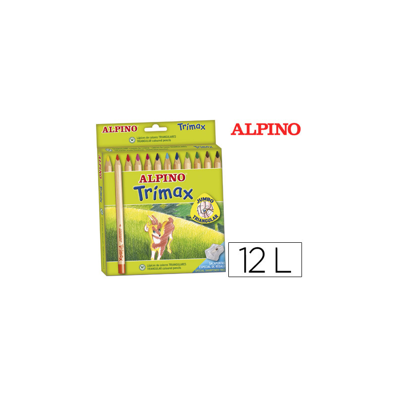 Lapices de colores alpino trimax caja de 12 colores surtidos