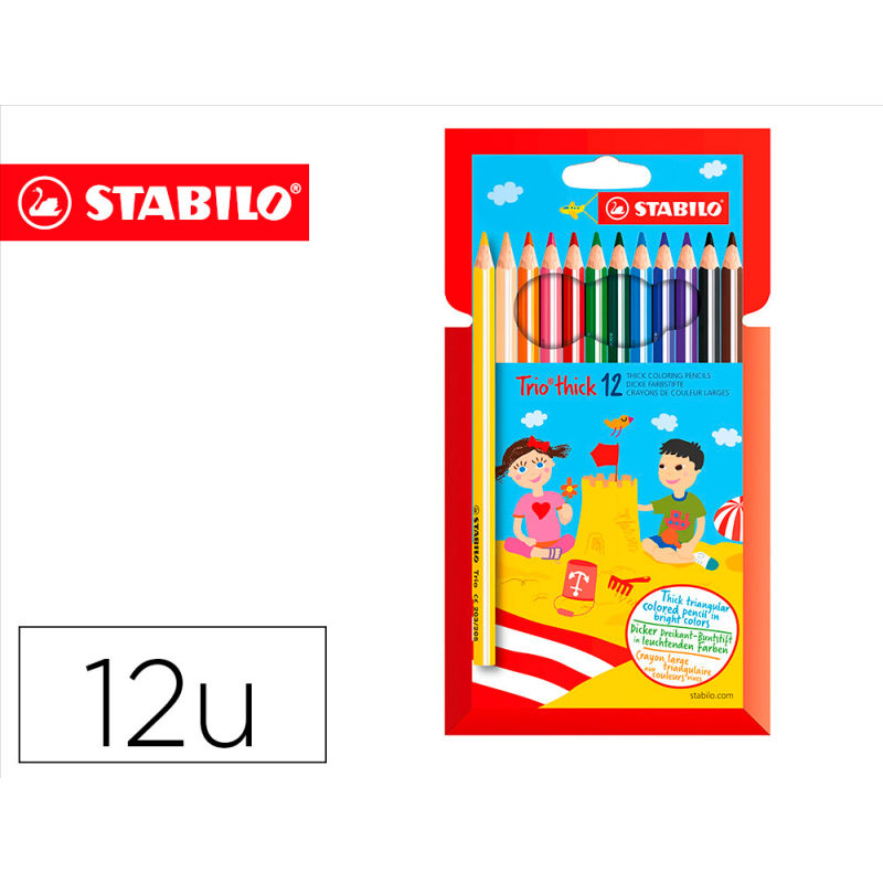 Lapices de colores stabilo trio caja de 12 colores