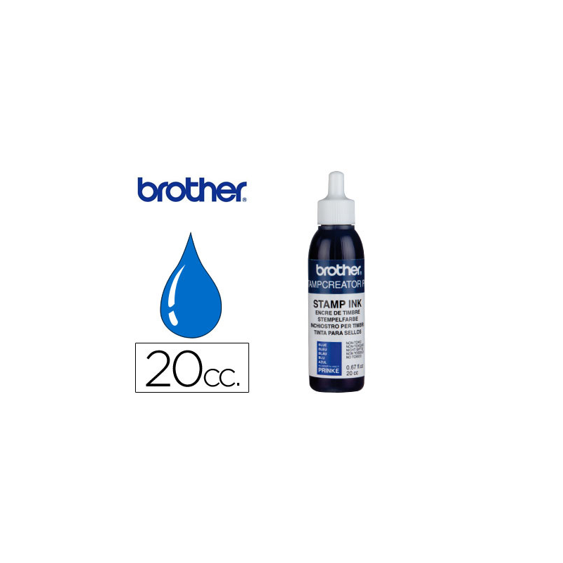 Tinta brother para sellos automaticos color azul bote de 20 cc