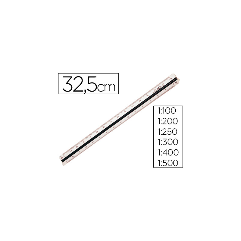 Escala m+r 1632.20 1:100-200-250-300-400-500 30 cm estuche rigido color