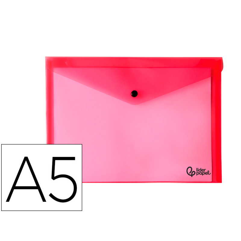 Carpeta liderpapel dossier broche 34350 polipropileno din a5 roja transparente