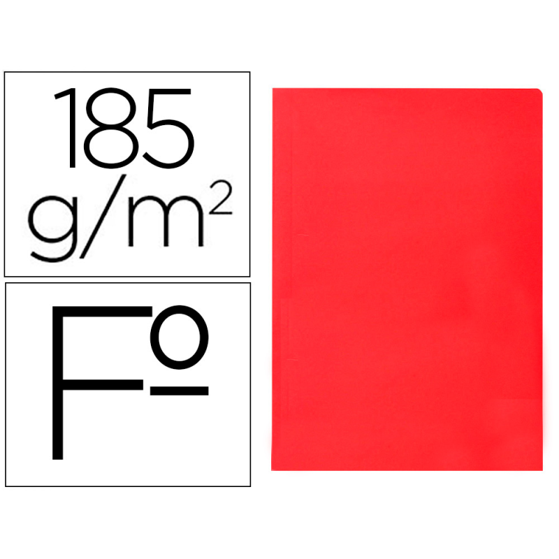 Subcarpeta liderpapel folio rojo intenso 180g/m2