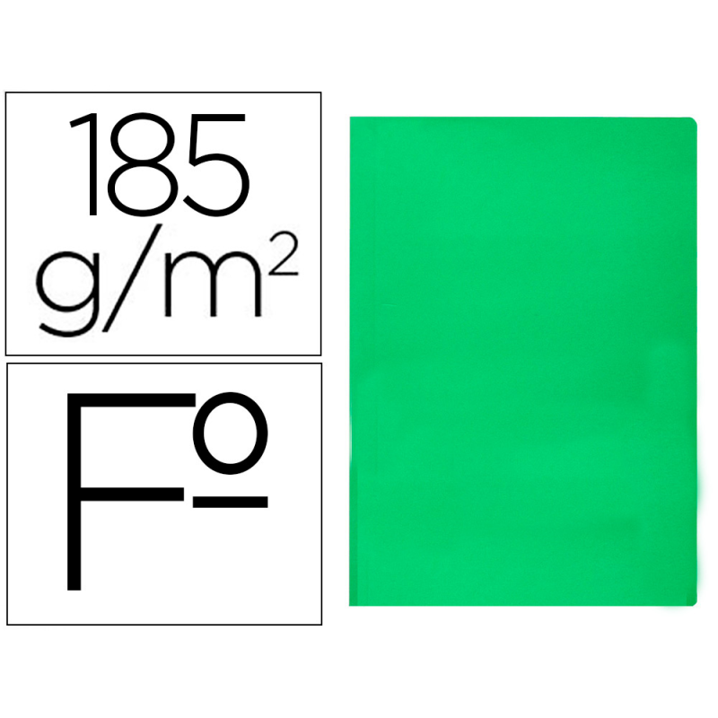 Subcarpeta liderpapel folio verde intenso 180g/m2