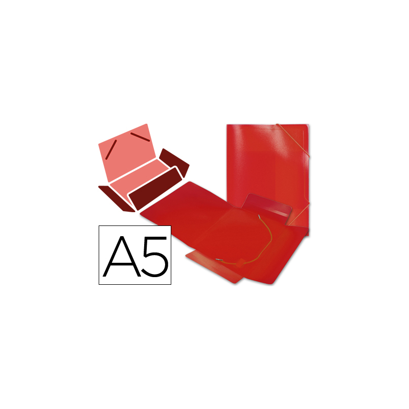 Carpeta liderpapel gomas tres solapas polipropileno din a5 color rojo