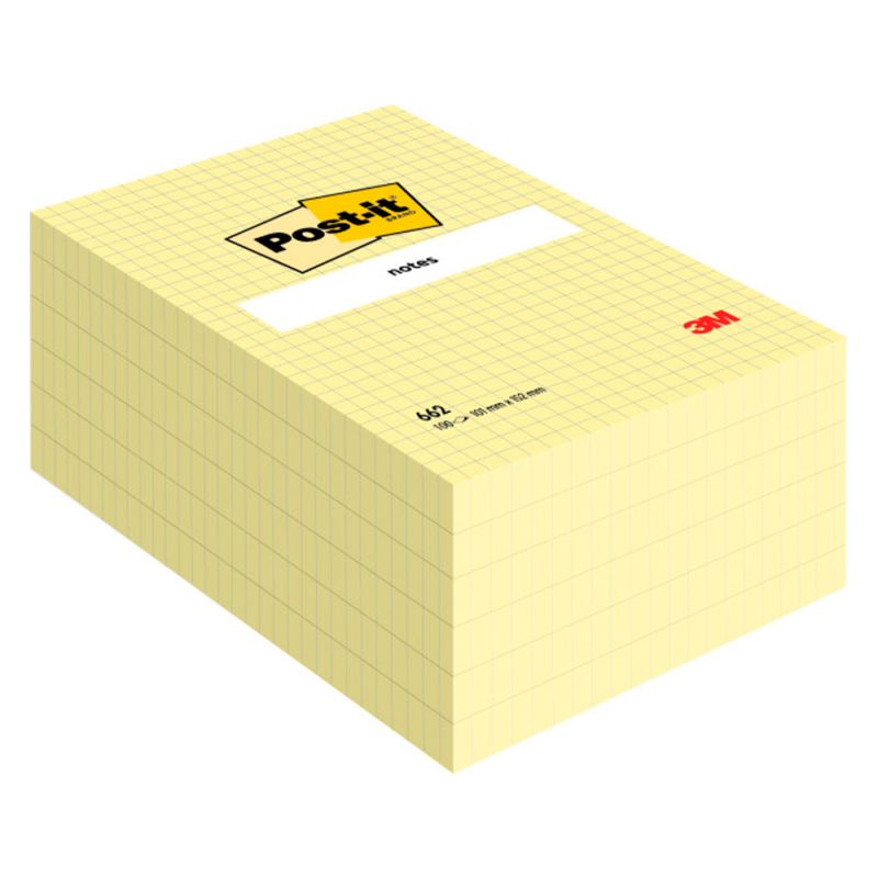 Bloc de notas adhesivas quita y pon post-it 102x152 mm cuadriculado 662