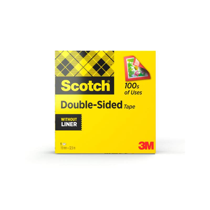 Cinta adhesiva scotch dos caras 33 mt x 19 mm
