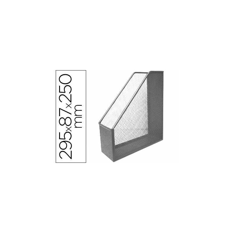 Revistero metalico q-connect rejilla gxa29 gris 87x295x250 mm