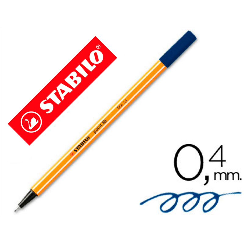 Rotulador stabilo punta de fib ra point 88 azul oscuro punta fina 0,4mm