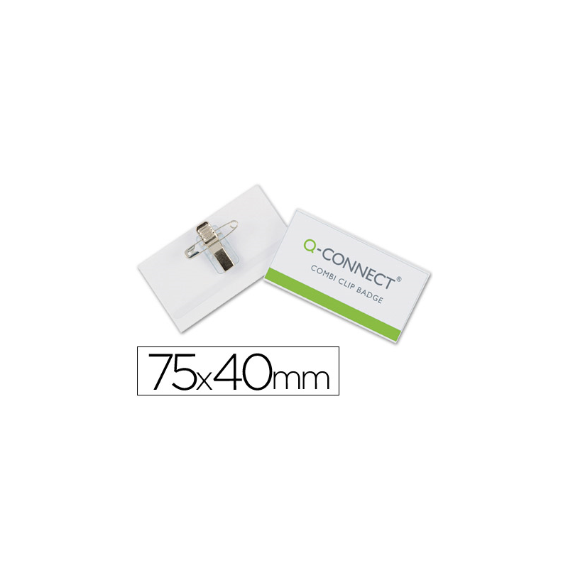 Identificador q-connect con pinza e imperdible kf01568 40x75 mm