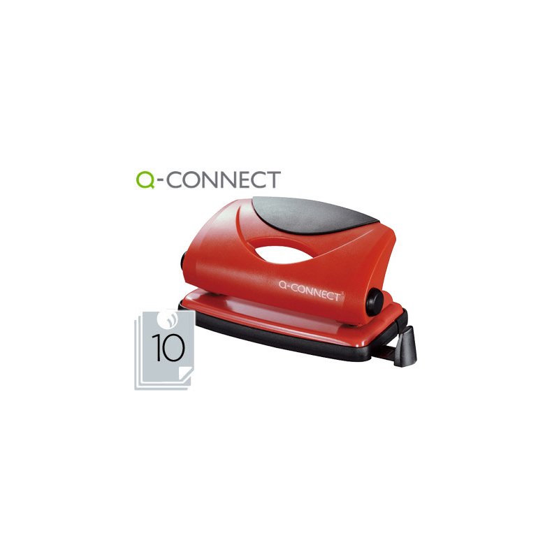 Taladrador q-connect kf02154 rojo abertura 1 mm capacidad 10 hojas