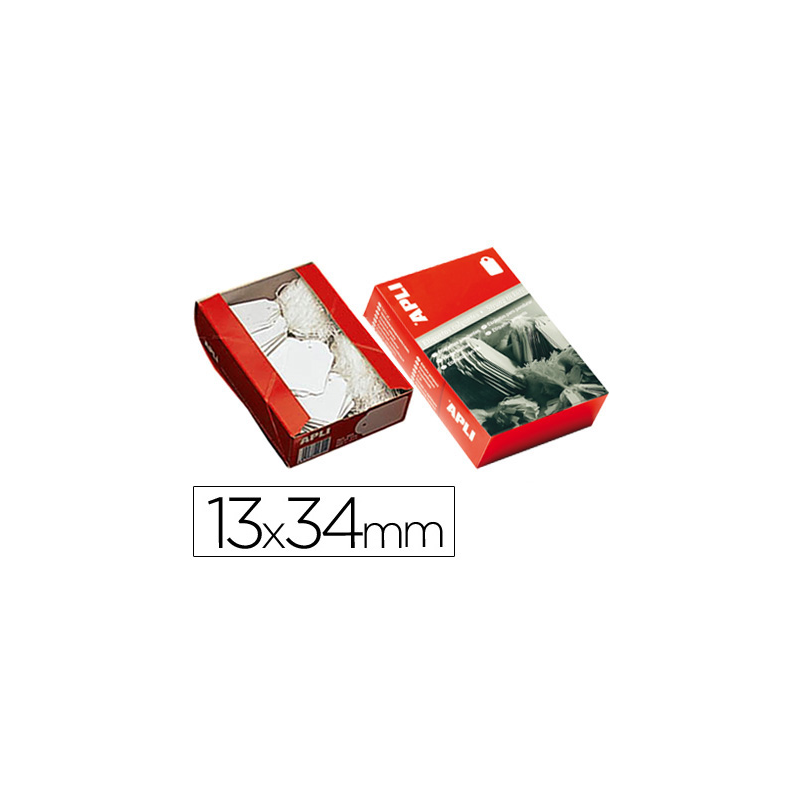 Etiquetas colgantes apli 386 13x34 mm caja de 1000 unidades