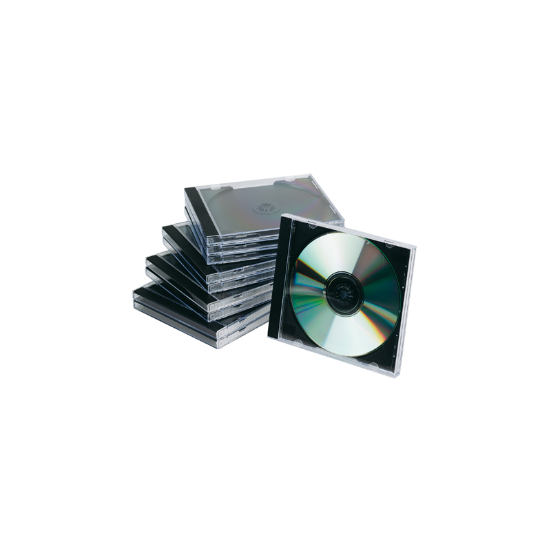 Caja de cd q-connect -con interior negro -pack de 10 unidades