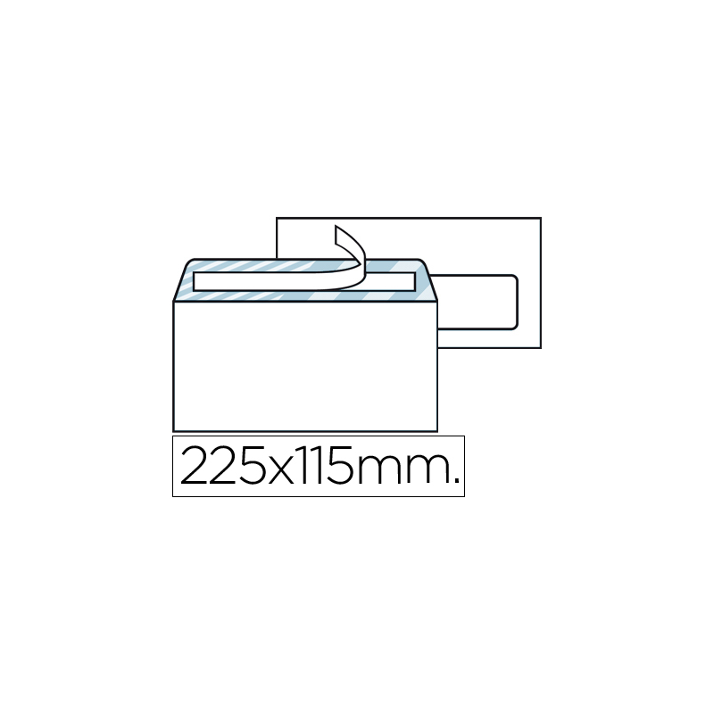 Sobre liderpapel n.4 blanco americano ventana derecha 115x225mm tira silicona open system caja de 500 unidades