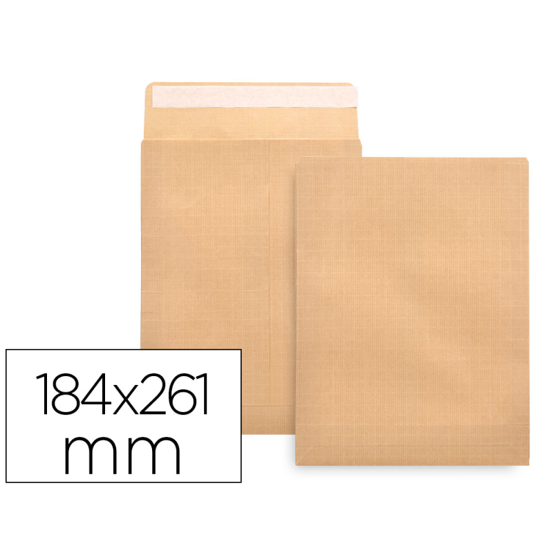 Sobre liderpapel bolsa n.6 kraft cuarto prolongado 184x261mm tira de silicona caja de 250 unidades