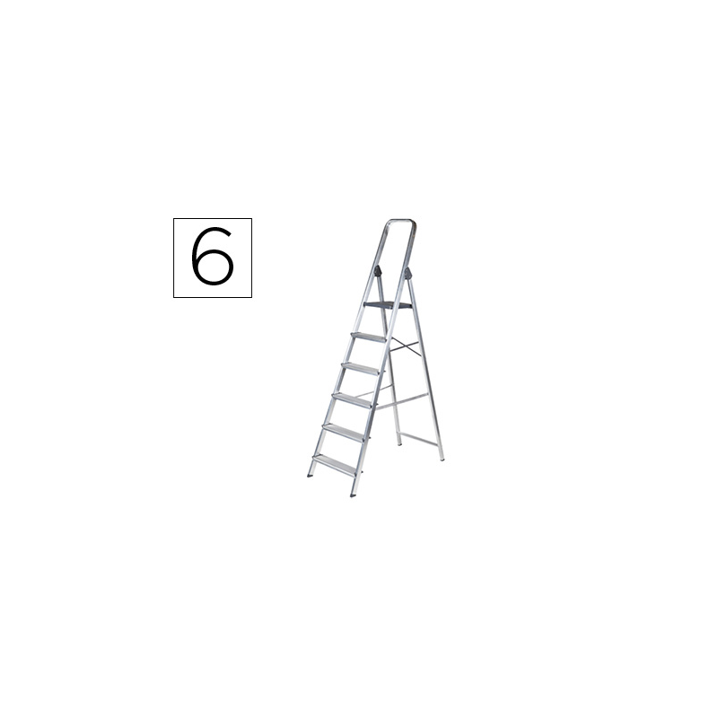 Escalera q-connect de aluminio 6 peldaños 1203x510x1895 mm peso maximo 150 kg en-131