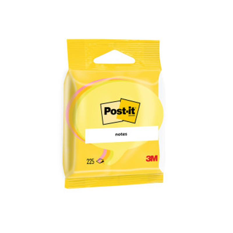 Blister papeleria 3m 2007sp cubo de notas post-it troquelado bocadillo 3 colores neon