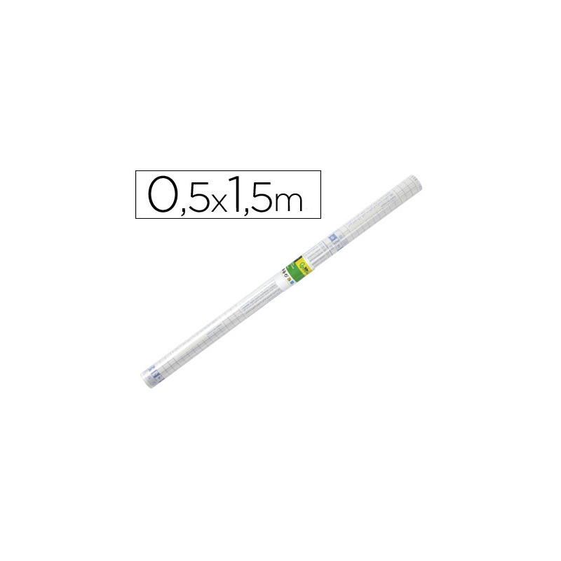 Rollo plastico adhesivo liderpapel 0,50x1,50 mt 80 micras forralibros removible
