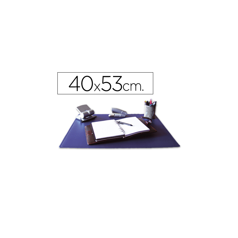 Vade sobremesa q-connect azul polipropileno azul 40x53 cm