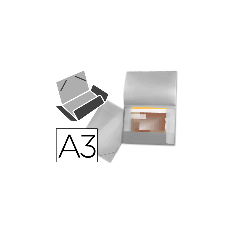 Carpeta liderpapel portadocumentos 44804 solapas polipropileno din a3 transparente translucido lomo flexible