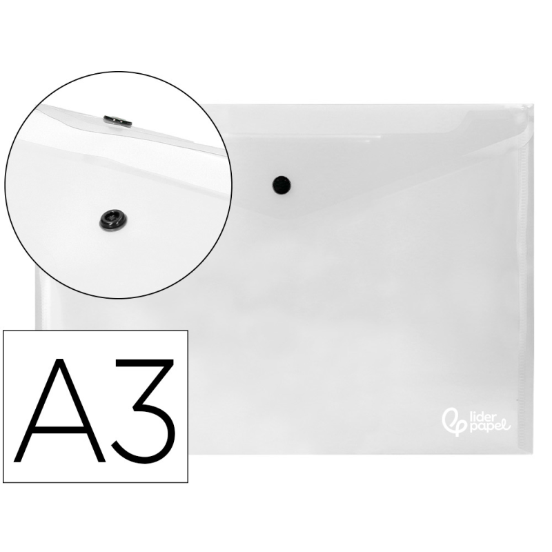 Carpeta liderpapel dossier broche 44244 polipropileno din a3 tranparente translucido