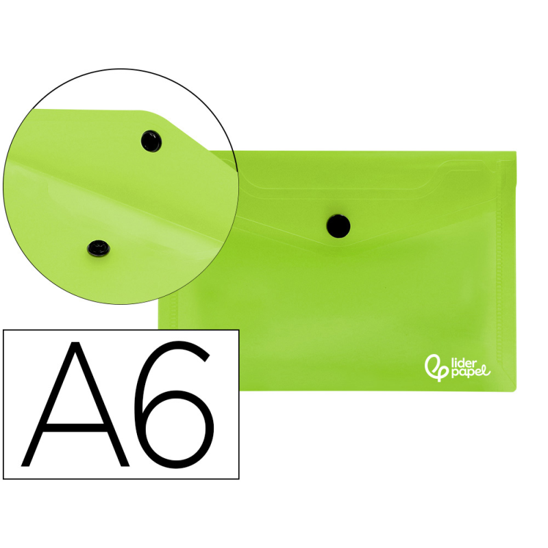 Carpeta liderpapel dossier broche 44233 polipropileno din a6 verde translucido
