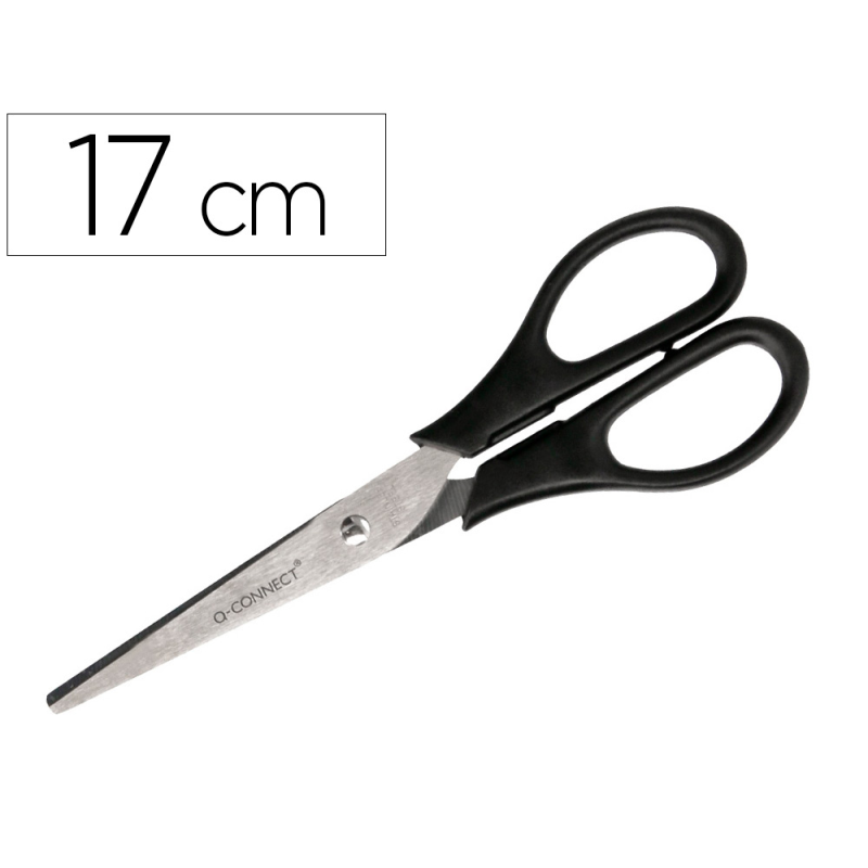 Tijera oficina q-connect inoxidable 7/' 17 cm en blister