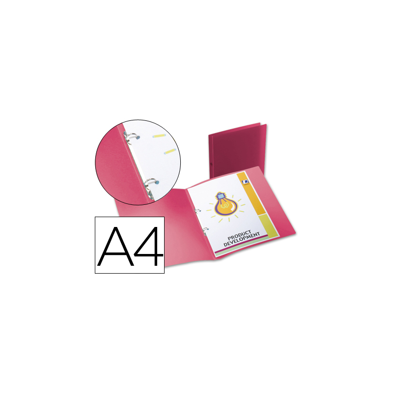 Carpeta liderpapel 2 anillas redondas mini 15 mm 49070 polipropileno din a4 rojo translucido