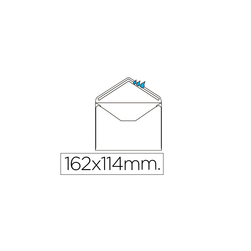 Sobre liderpapel n.21 blanco c6 114x162 mm engomado solapa de pico caja de 500 unidades
