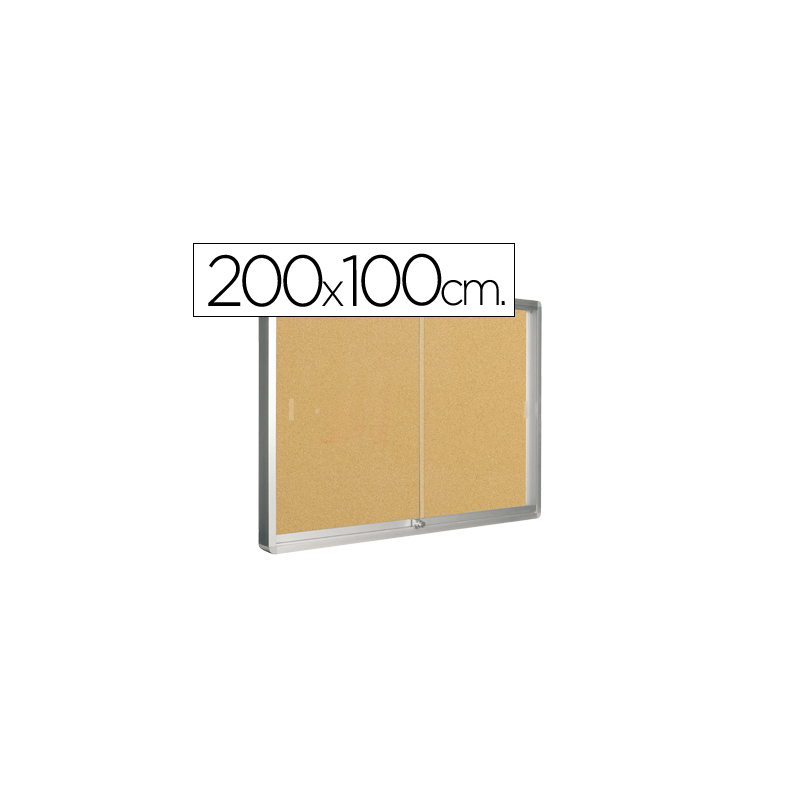 Vitrina de anuncios q-connect marco de aluminio 1000 x 2000 mm