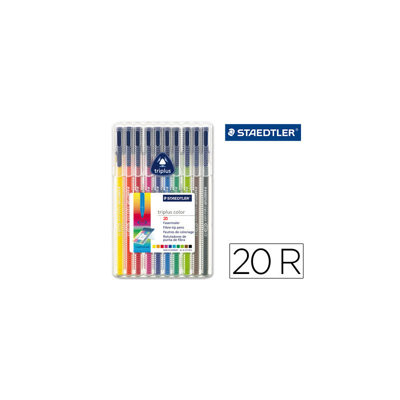 Rotulador staedtler triplus color 323 estuche de 20 unidades colores surtidos (14+6 gratis)