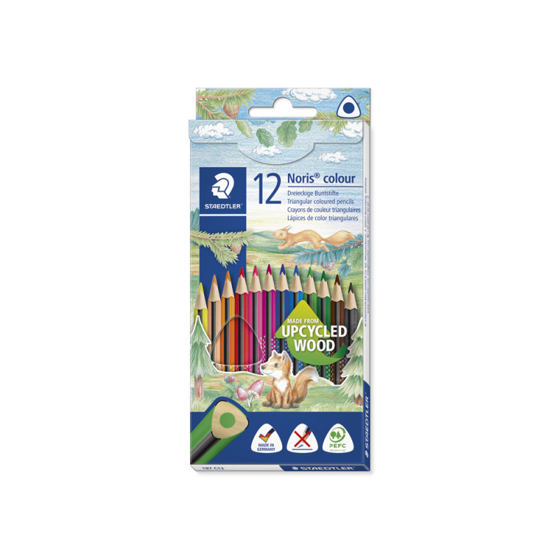 Lapices de colores staedtler noris colour slim triangular caja de 12 colores surtidos