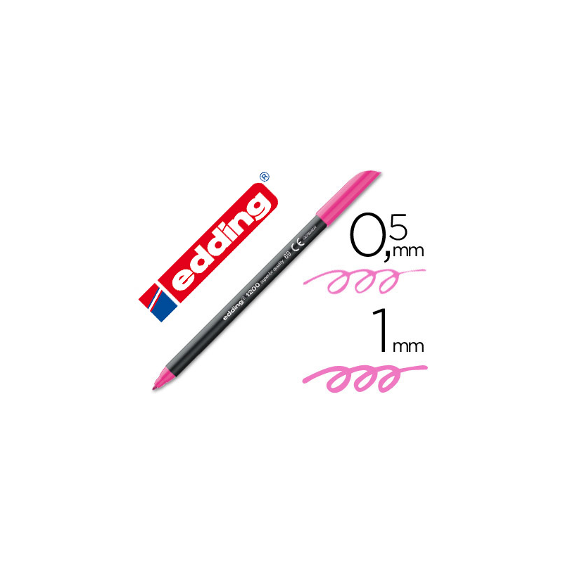Rotulador edding punta fibra 1200 rosa neon n.69 punta de fibra 0,5 mm