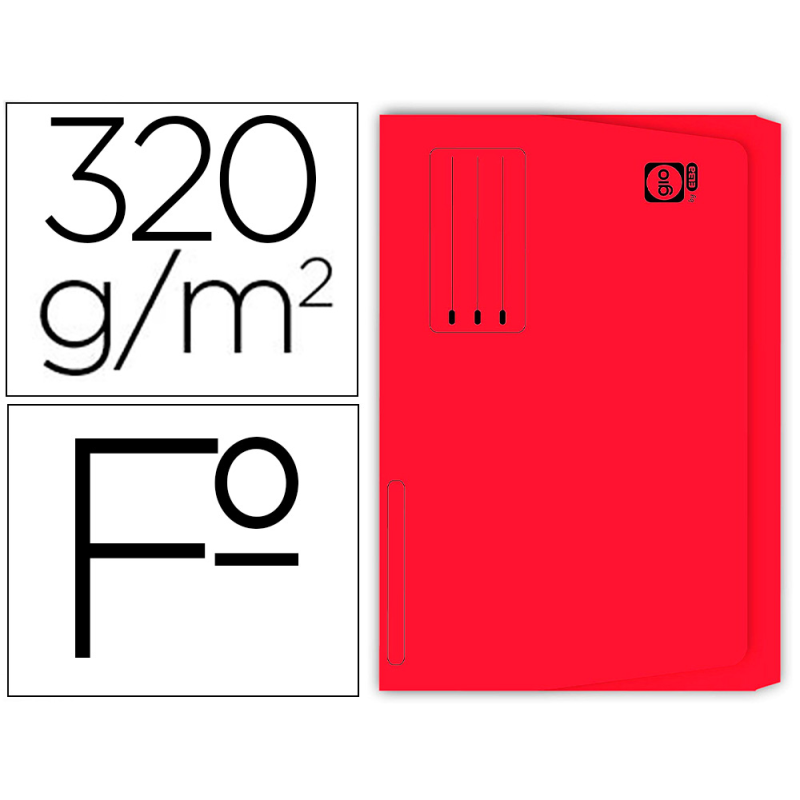 Subcarpeta cartulina gio folio pocket rojo con bolsa y solapa 320g/m2