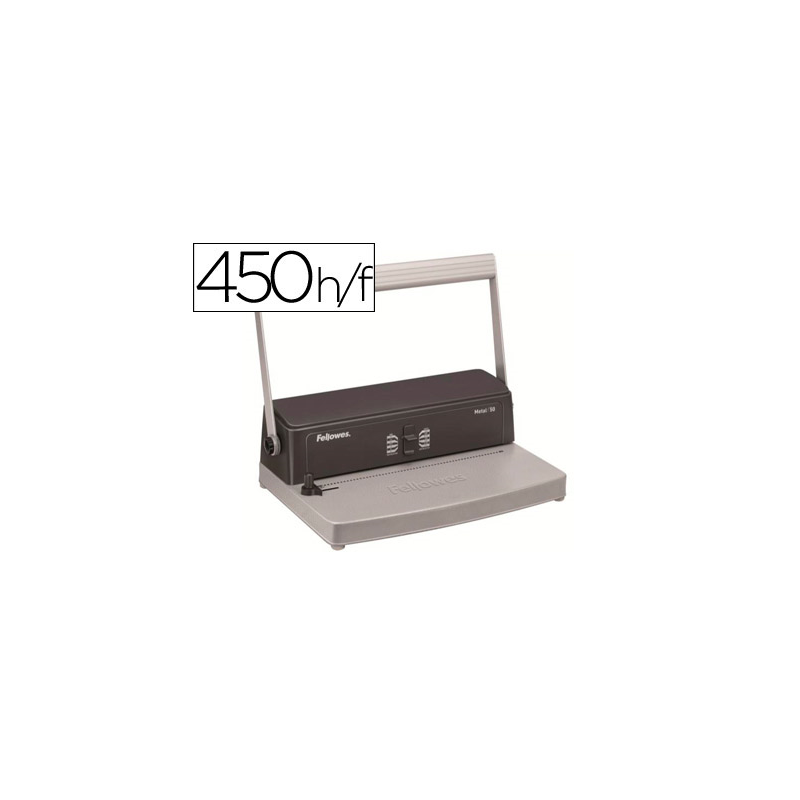 Encuadernadora para espiral metalica fellowes esp 50 perfora 12 hojas tamaño a4 encuaderna hasta 450 hojas