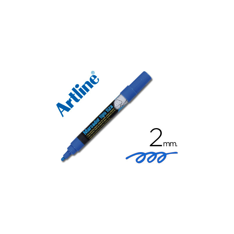 Rotulador artline pizarra verde negra epw-4-az color azul bolsa de 4 unidades