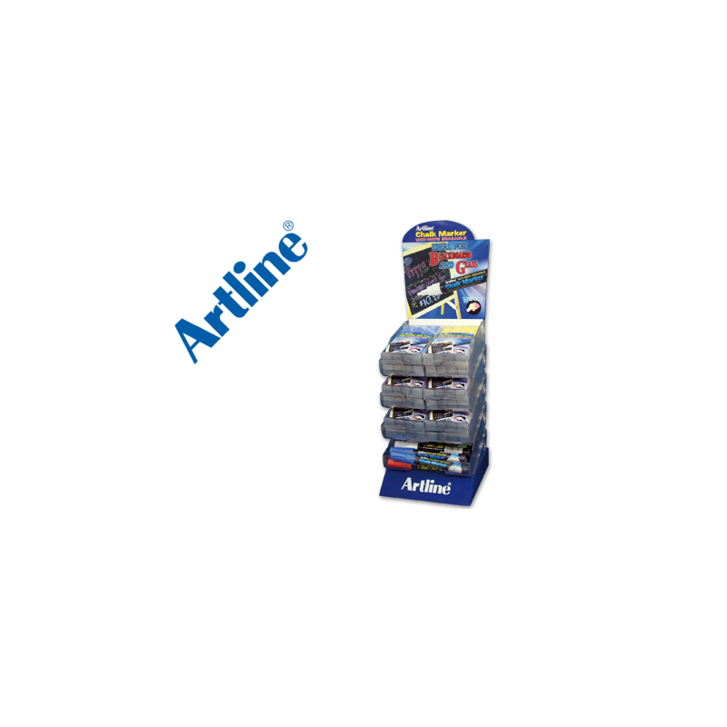 Rotulador artline pizarra verde negra epw-4 expositor de 48 unidades colores surtidos