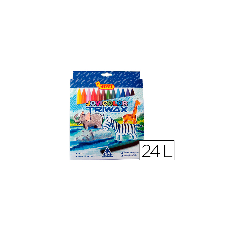 Lapices cera jovicolor triangular triwax 24 unidades colores surtidos