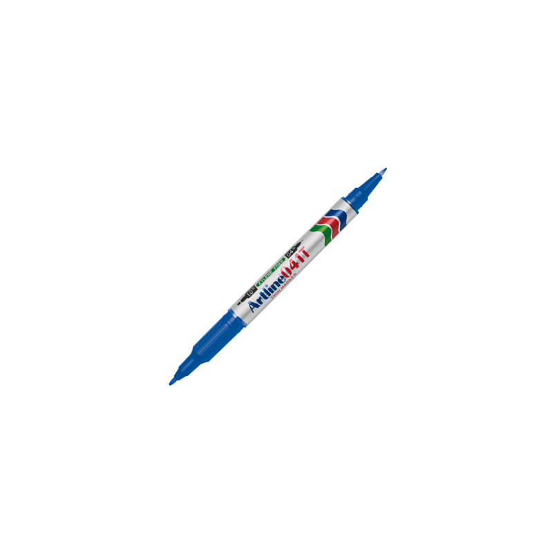 Rotulador artline marcador permanente ek-041t azul doble punta 0.4 y 1.0 mm