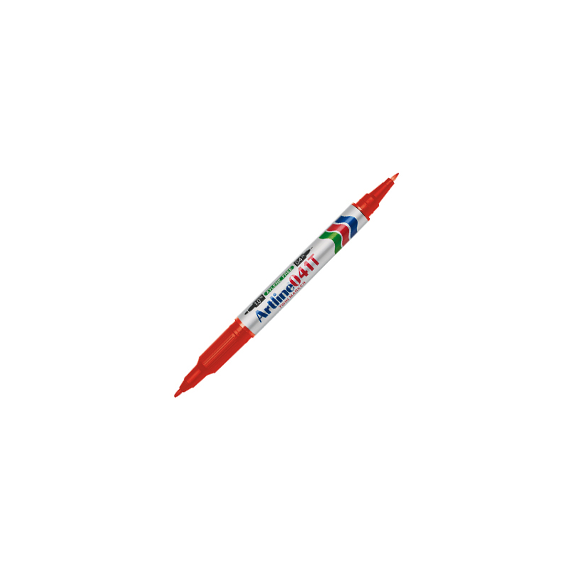Rotulador artline marcador permanente ek-041t rojo doble punta 0.4 y 1.0 mm