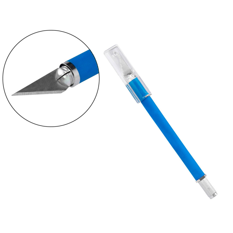 Bisturi q-connect metalico aleacion de aluminio con goma - 5 cuchillas de repuesto - blister 1 unidad