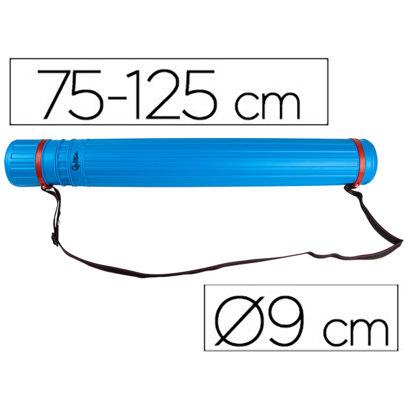 Portaplanos plastico liderpapel diametro 9 cm extensible hasta 125 cm azul