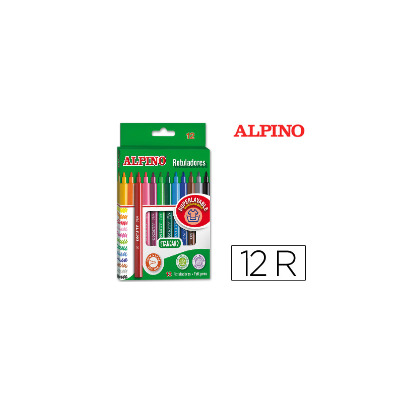 Rotulador alpino standard caja de 12 unidades colores surtidos