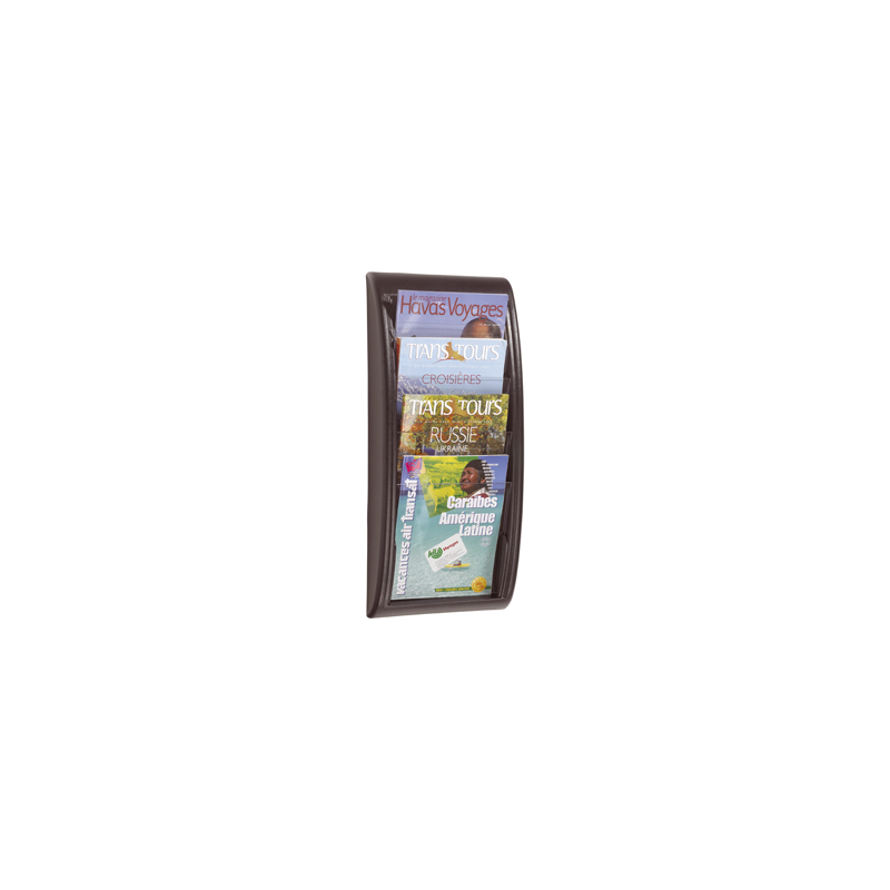 Expositor mural paperflow din a4 negro 4 casillas 650x290x95 mm