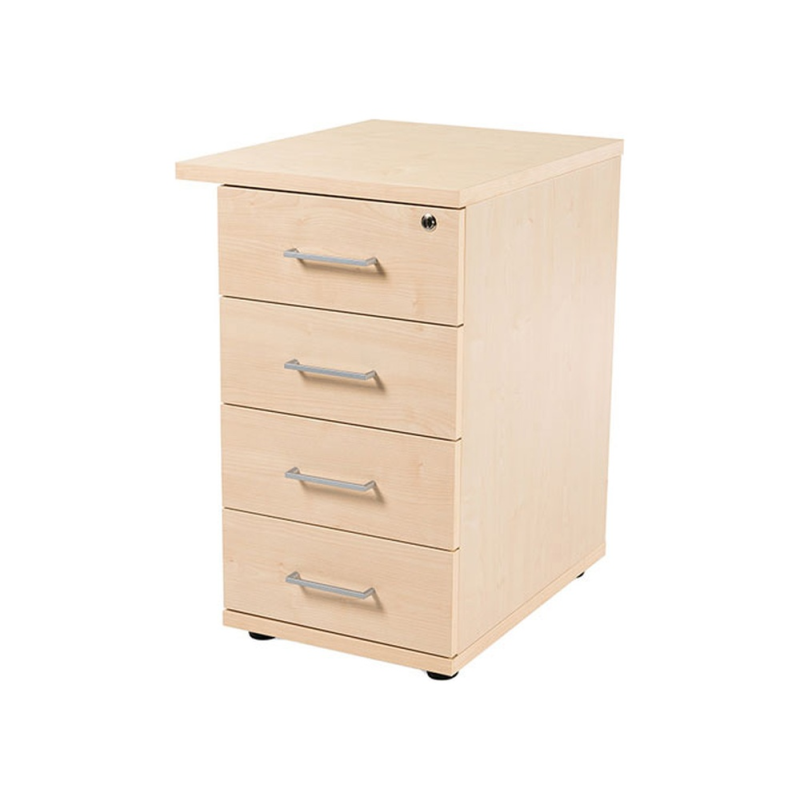 Cajonera rocada con 4 cajones serie store 60x47x74 cm acabado haya/haya